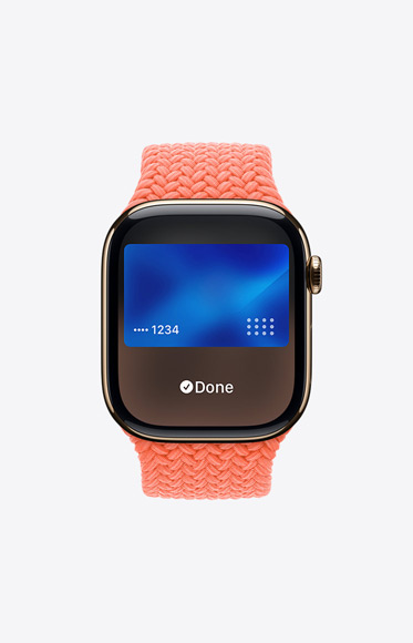 Apple Card being used through Apple Pay on Apple Watch Series 10.