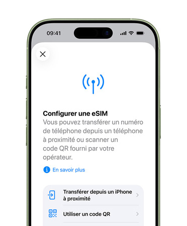 iPhone 17, front exterior, using the Set Up Cellular feature to easily transfer a phone number with eSIM