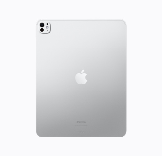 iPad Pro, 실버 색상, 후면 외관, 광택 나는 실버 색상 Apple 로고