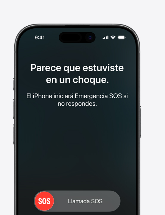 Un iPhone muestra un mensaje de seguridad luego de detectar automáticamente un accidente automovlístico grave.