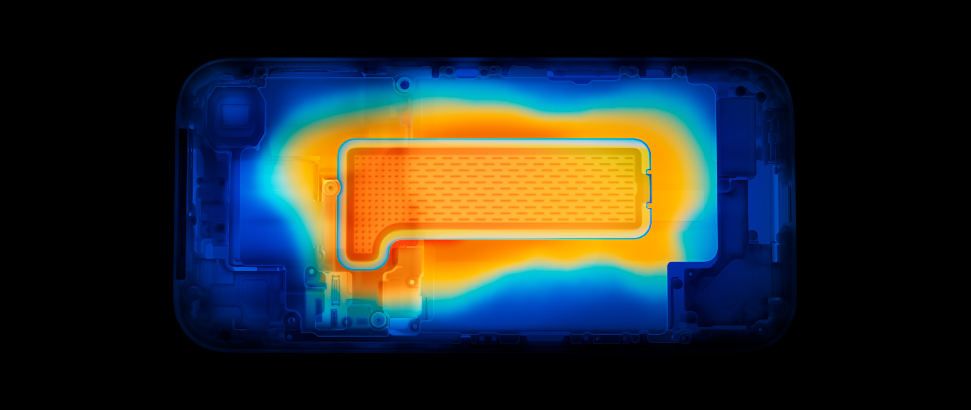 Internal view of the iPhone 17 Pro vapor chamber