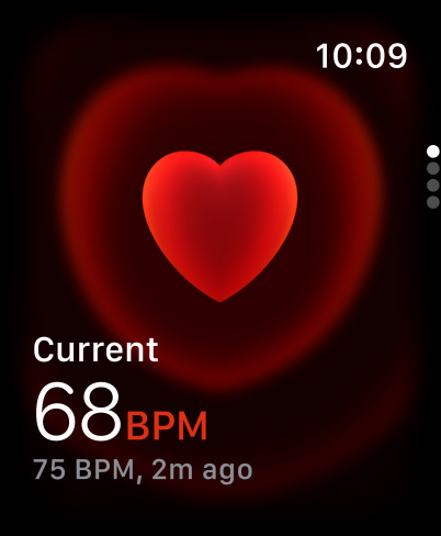 Apple Watch Ultra 3, titanium case, natural colour, possible hypertension notification, pink heart in white box, band, Trail Loop, blue/bright blue colour