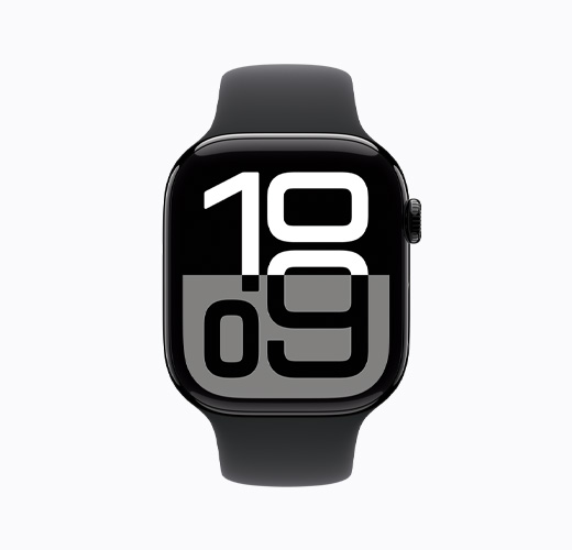 Apple Watch Series 10, Jet Black aluminium colour, side exterior