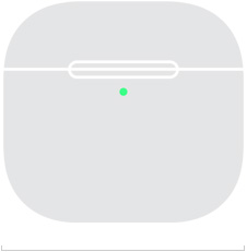 Illustratsioon AirPods 4 laadimiskarbist, mille esipaneeli laius on 50,1 mm.