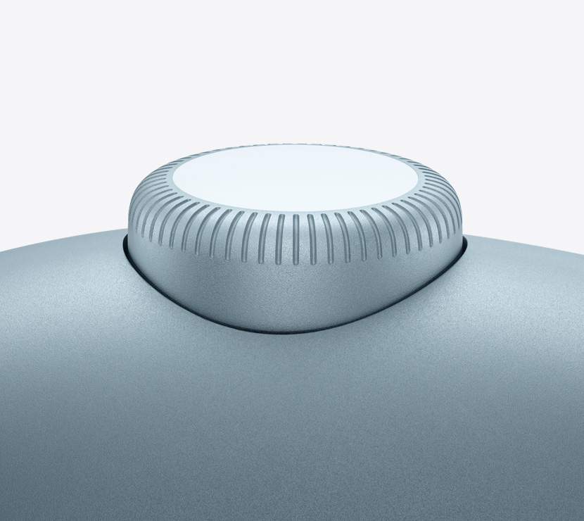 „AirPods Max“ „Digital Crown“ vaizdas stambiu planu.
