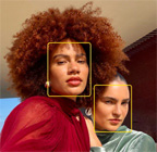 Centre Stage for photos feature in use highlighting the faces of three people