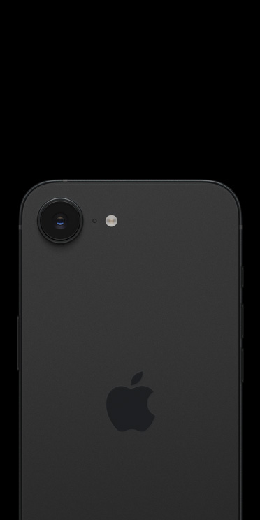 iPhone Air en acabado negro espacial, parte posterior en la que se ve el sistema avanzado de dos cámaras, sistema de cámara dos en uno, LiDAR, flash y micrófono