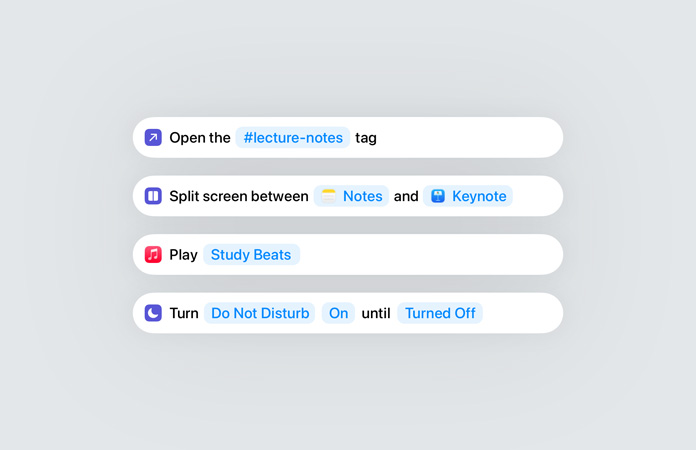 Apple Intelligence 內的捷徑 app 展示使用智能操作