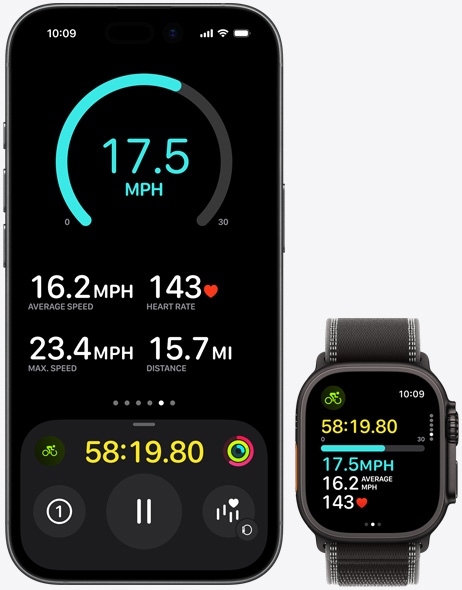 iPhone 17, Apple Watch Ultra 3, app Exercice avec les données de forme affichées