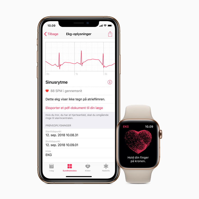 Appen Sundhed på iPhone og Apple Watch.
