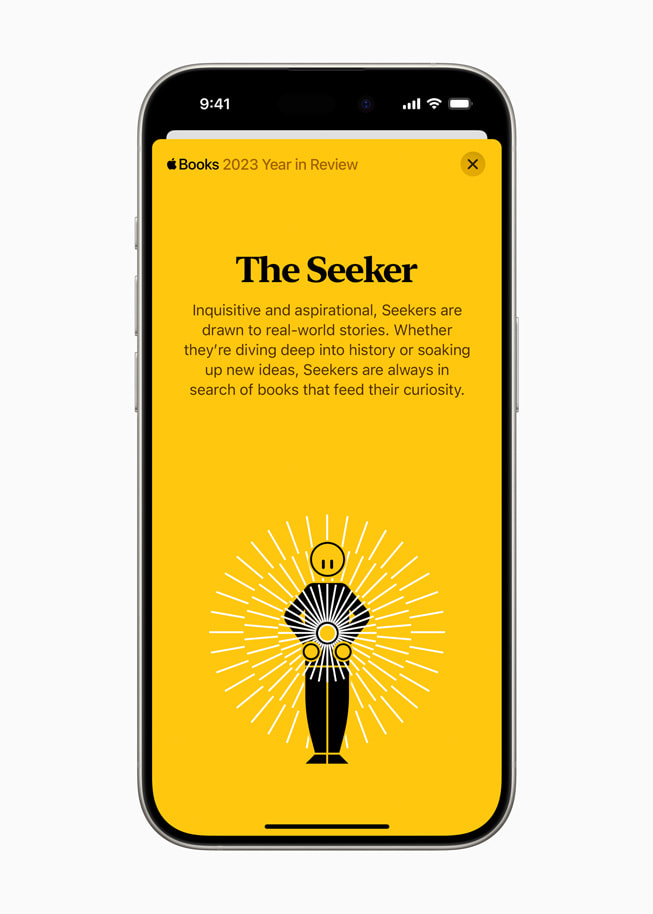 Le profil Chercheur d’Apple Books, affiché sur iPhone 15 Pro.