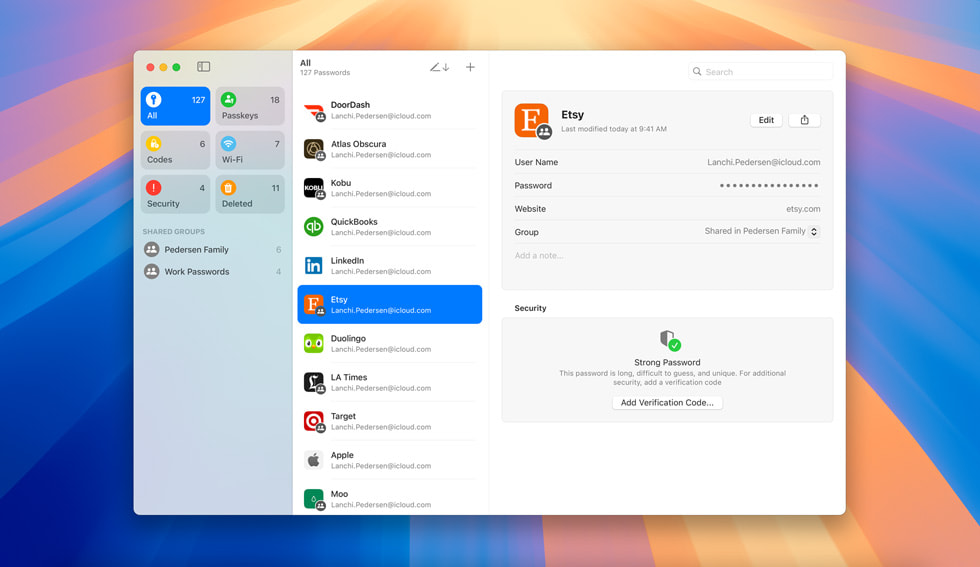 De nieuwe Passwords-app.