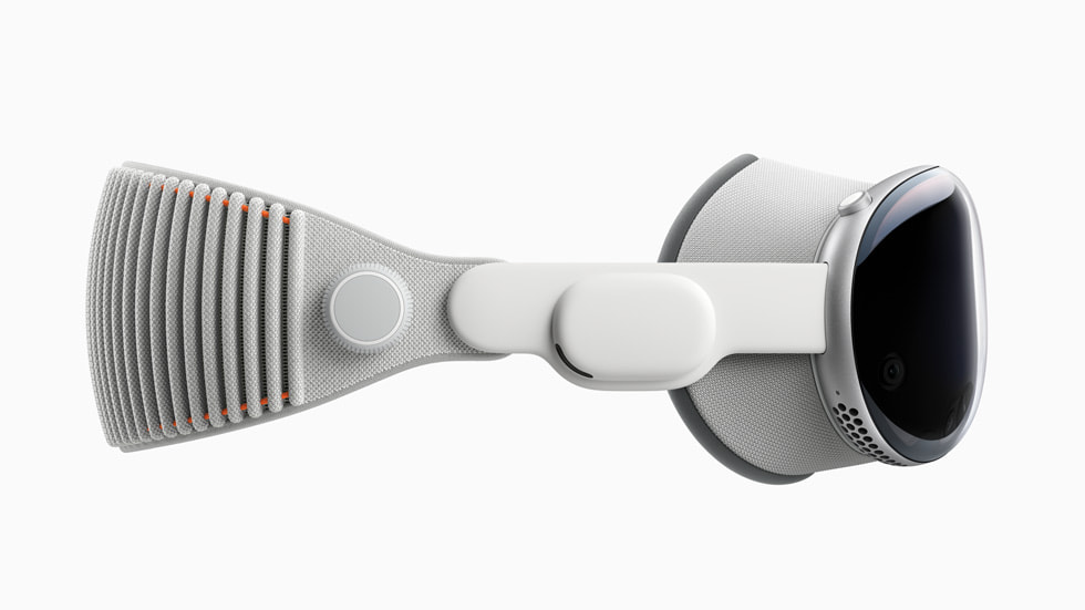 Bøjlen på Apple Vision Pro vises.