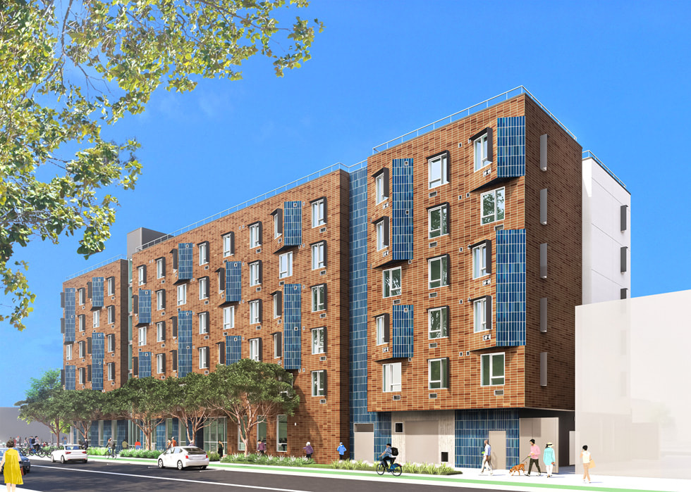 Render de un complejo habitacional.