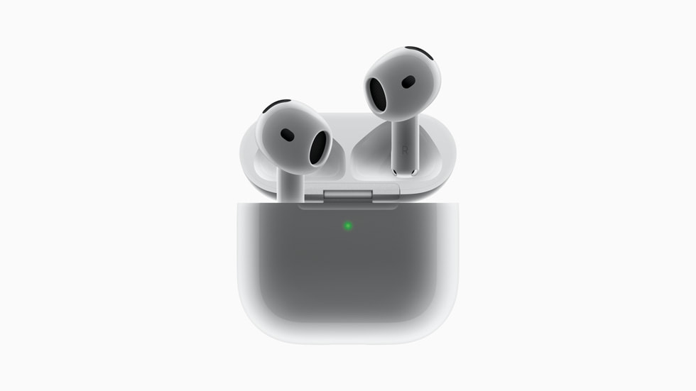 Närbild på AirPods 4.