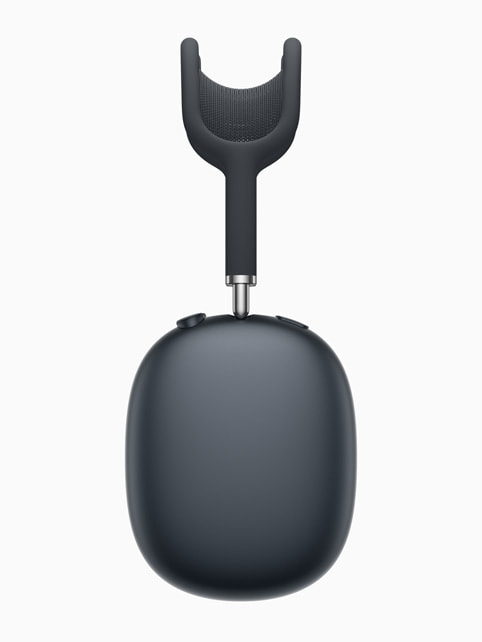 AirPods Max i midnatt, sedda från sidan.