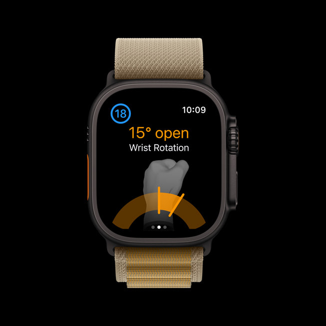 Aplikace pro golf otevřená na Apple Watch Ultra 2.