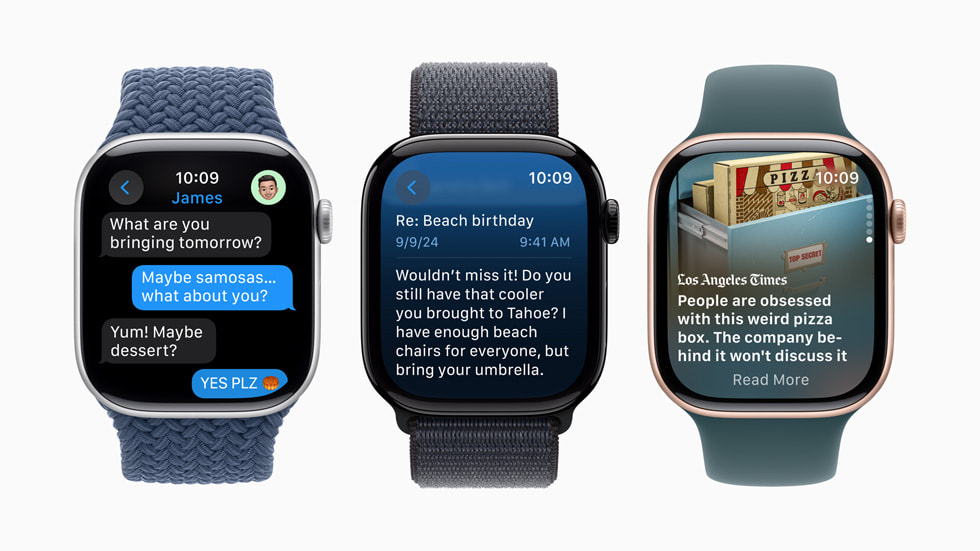 Màn hình lớn hơn được hiển thị trên ba phiên bản Apple Watch Series 10.