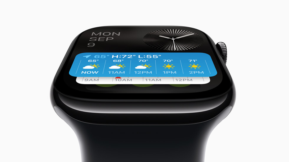 Apple Watch Series 10 được hiển thị từ mặt trước theo góc nghiêng về phía sau.