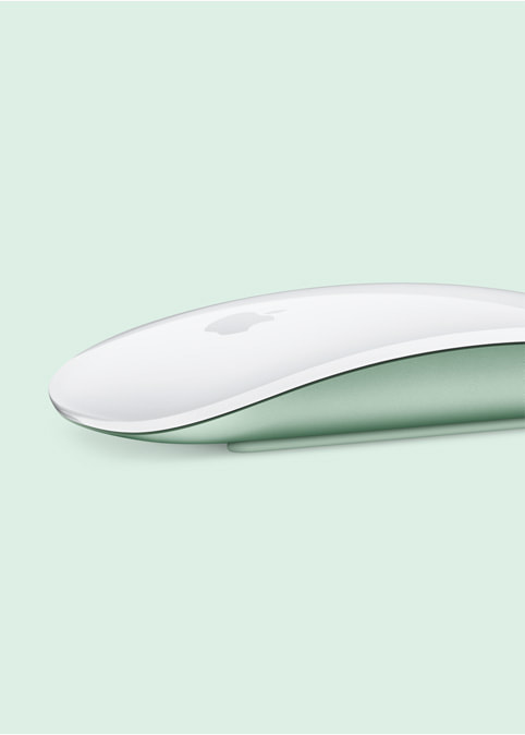 iMac için yeşil Magic Keyboard’un yakın çekim görüntüsü.