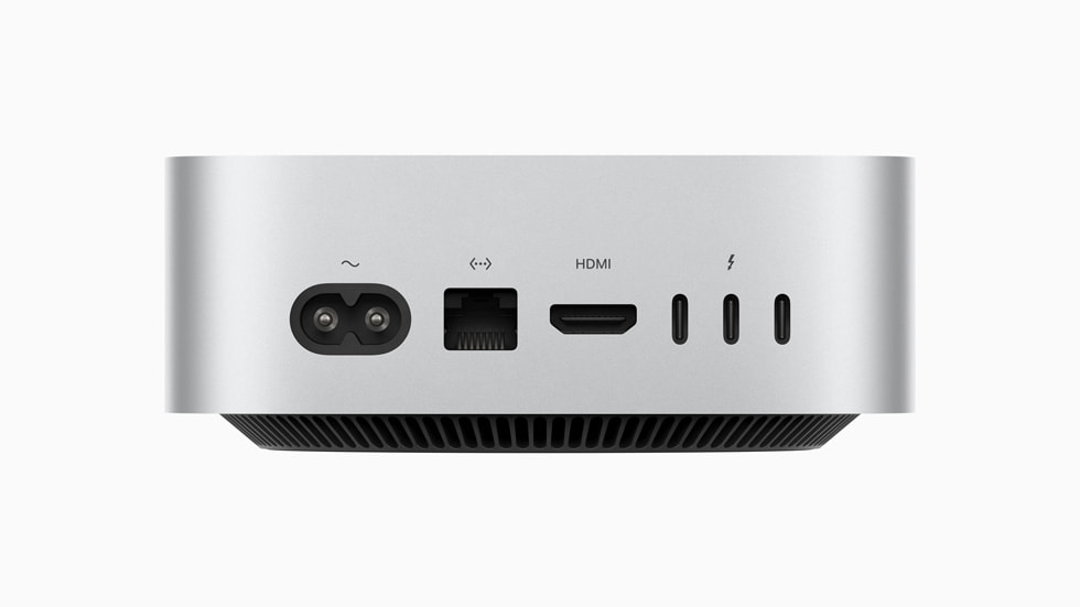 Mac mini sedd bakifrån.