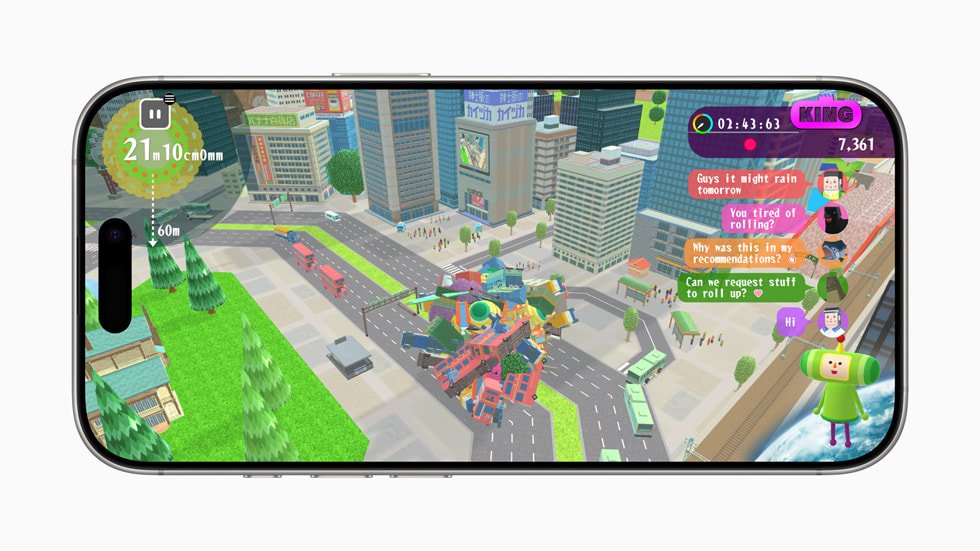 Imagem de Katamari Damacy Rolling LIVE, da Bandai Namco Entertainment. Mostrada no iPhone 16 Pro.