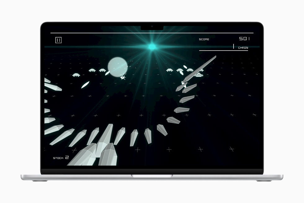 Imagem de Space Invaders Infinity Gene Evolve, da TAITO CORPORATION. Mostrada no MacBook Air.