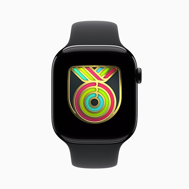 Apple Watch que muestra un icono ilustrado de una medalla.