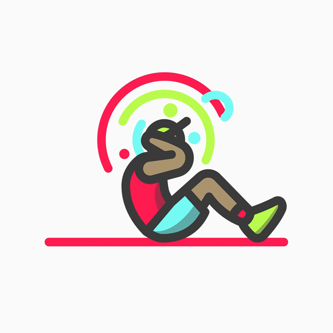Icono ilustrado de una persona haciendo sentadillas.