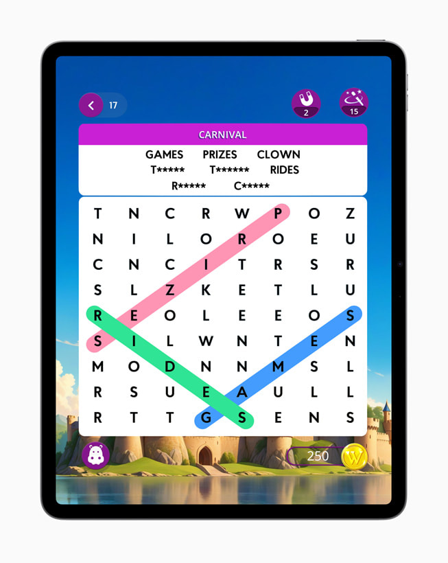 Un fotograma de Words of Wonders: Search+ de Fugo Games en un iPad Air.