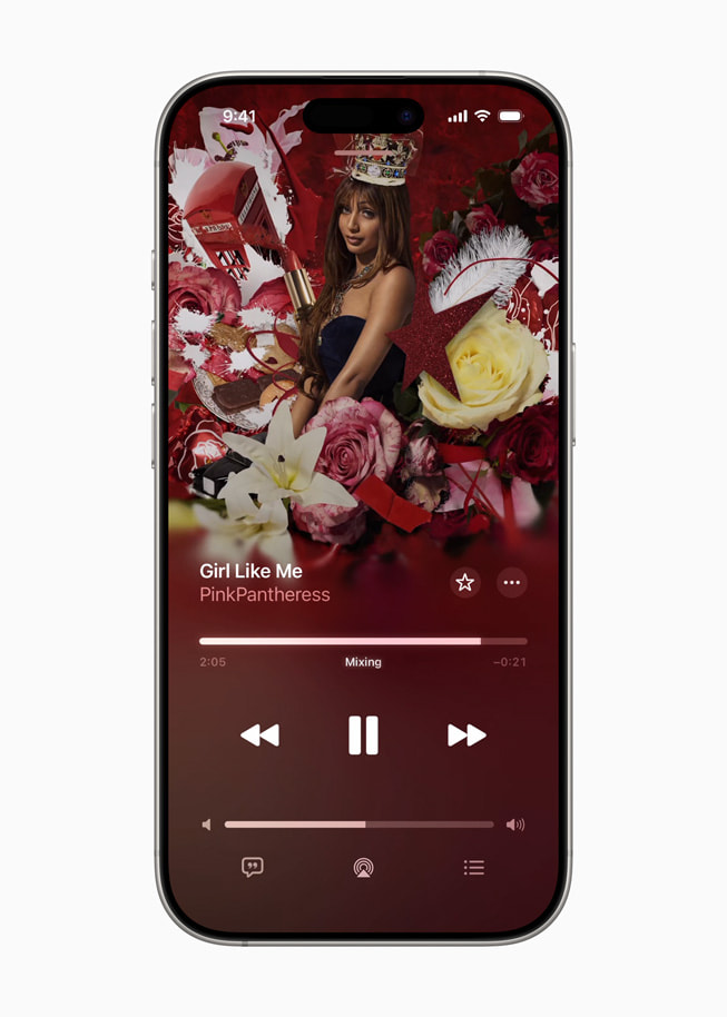 iPhone 16 Pro mit dem neuen AutoMix Feature in Apple Music.