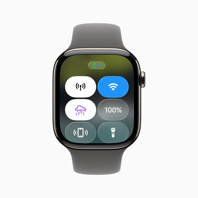 Le Centre de contrôle s’affiche sur l’Apple Watch d’une personne.