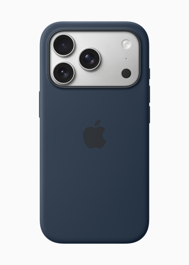 iPhone 17 Pro shown in a Silicone Case in midnight.