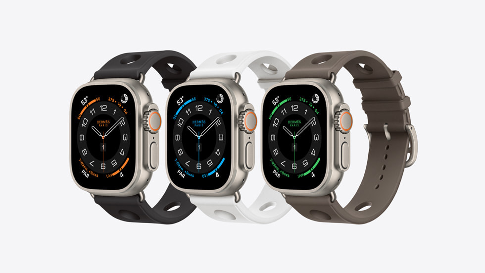Nový gumový řemínek Hermès En Mer pro Apple Watch Ultra 3.