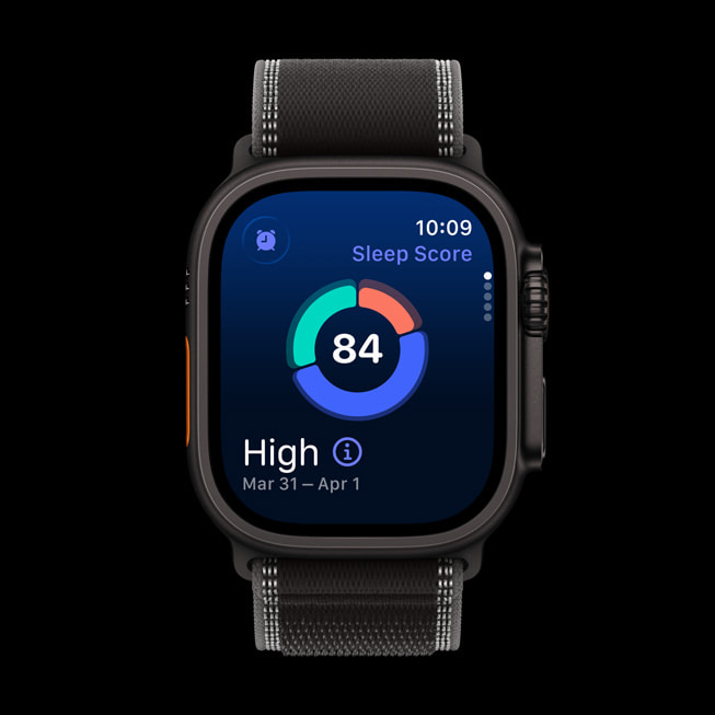 Apple Watch Ultra 3 a na nich uživatelovo spánkové skóre.
