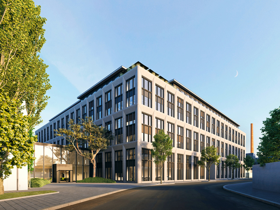 En rendering af Apples nye Silicon Design Center i München.