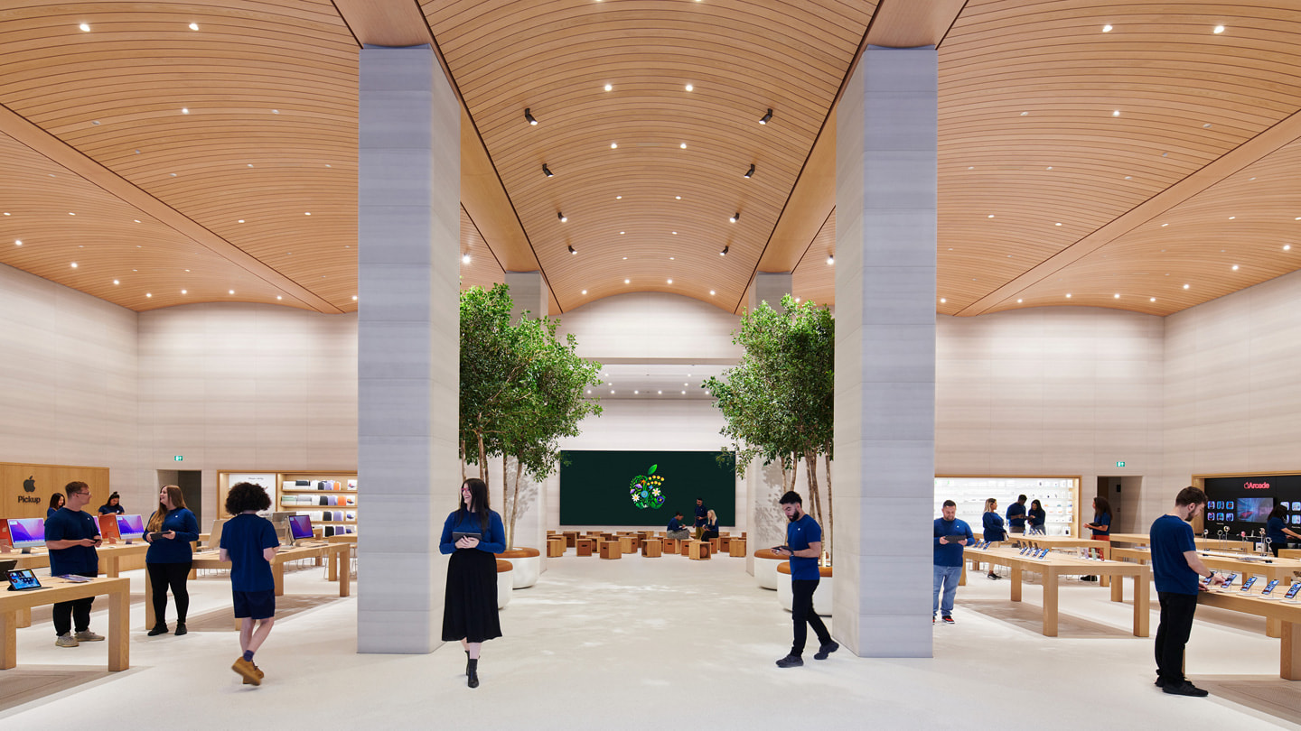Photo de l’intérieur de l’Apple Brompton Road à Londres.