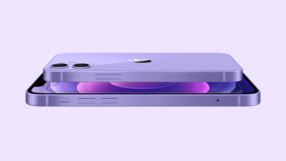 iPhone 12 und iPhone 12 mini im neuen violetten Finish.