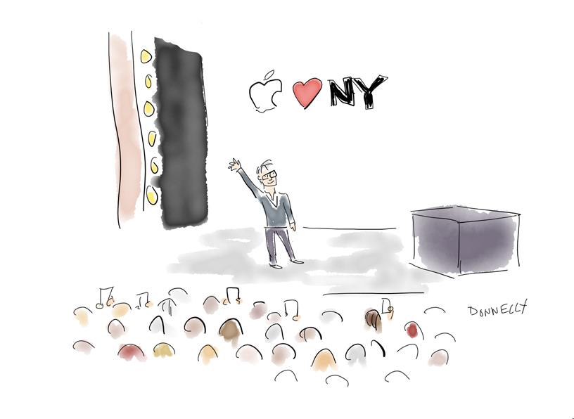 Brooklyn Academy of Music’de gerçekleşen Keynote etkinliğinin Liza Donnely tarafından iPad Pro kullanılarak yapılan illüstrasyonu