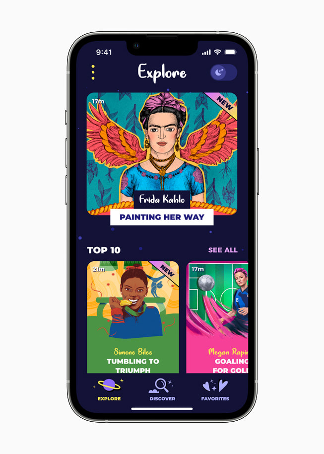 Rebel Girls auf einem iPhone 13 Pro in Silber.
