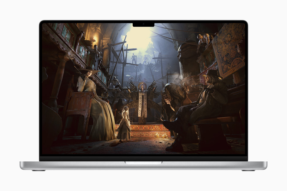 MacBook Pro’da Resident Evil Village gösteriliyor.