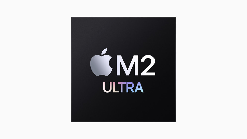 Siyah arka planın önünde M2 Ultra logosu yer alıyor.