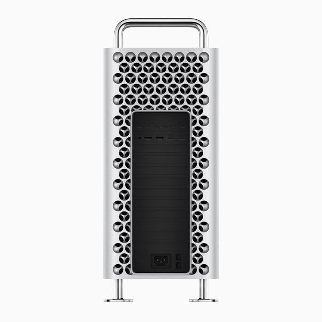 Mac Pro’nun arkasında yer alan bağlantı noktaları gösteriliyor.