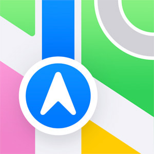 Apple Kort-appens logo.