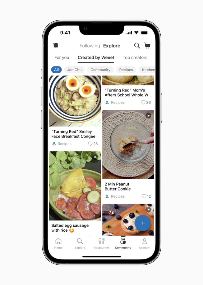 앱 Explore 페이지의 “Created by Weee!” 탭에 나온 레시피들. 