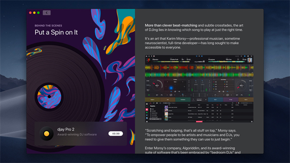 Das Hinter den Kulissen-Feature im Mac App Store zeigt einen Illustrator