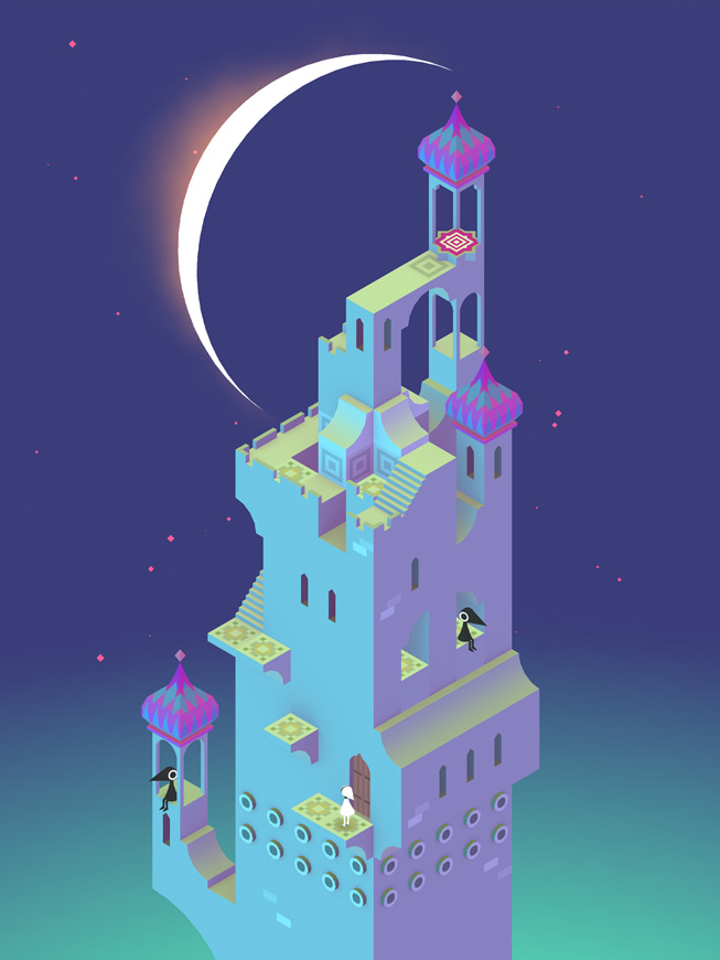 “Monument Valley” 게임의 한 장면.