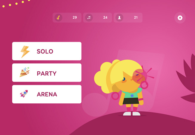 “SongPop Party” 게임의 한 장면.