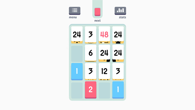 “Threes!” 게임의 한 장면.