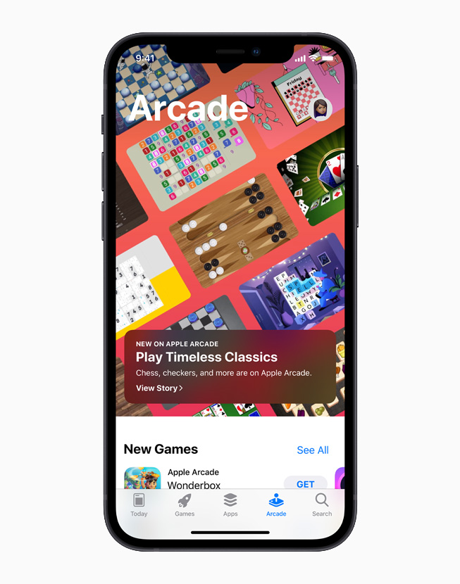iPhone 12에 나타난 Apple 아케이드의 App Store Greats.